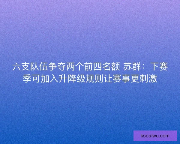 六支队伍争夺两个前四名额 苏群：下赛季可加入升降级规则让赛事更刺激